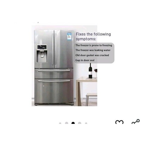 Whirlpool WPW10714545 Refrigerator Bottom Freezer Door Gasket, Gray - Picture 5 of 10